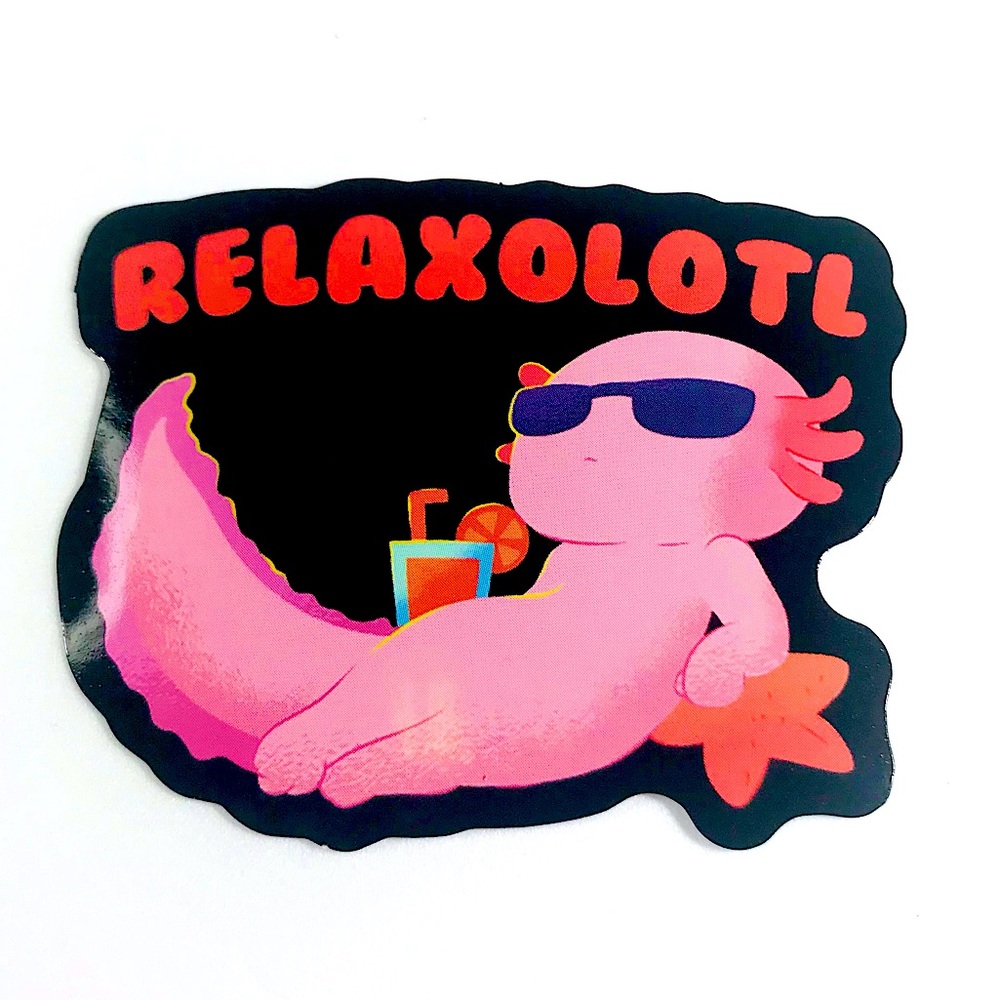 Relax Axolotl Crazy Trending WaterProof Single Decor Accent Sticker